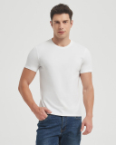 Cotton Plant Fibre Solid Color Crew Neck Men's T-shirt S-4XL
