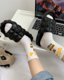 Wholesale Round Toe Plaid Decor Sandals