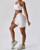 Women Sports Running Solid Color Sling Bra Shorts Sets Yoga Two-piece Sets S-XL