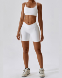 Women Sports Running Solid Color Sling Bra Shorts Sets Yoga Two-piece Sets S-XL