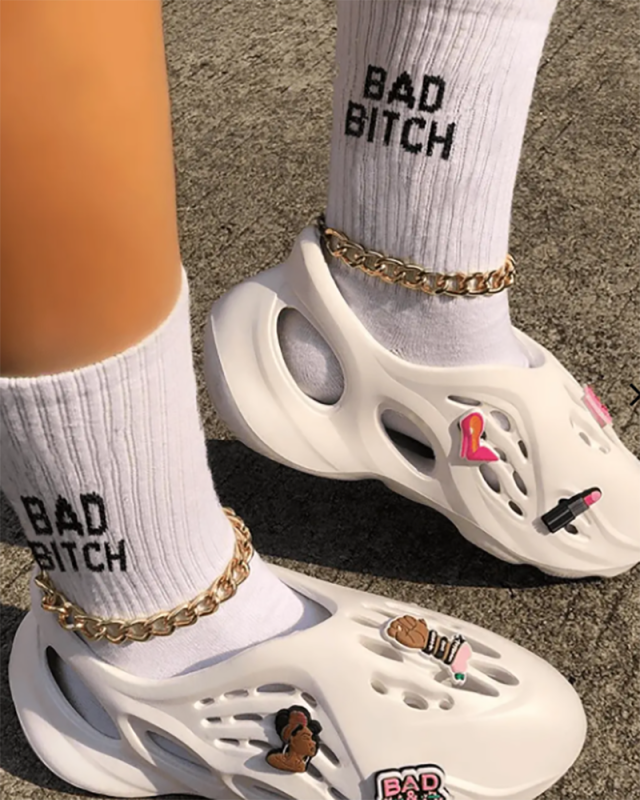 Letter Rib Knit Socks & Tights