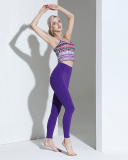 Women Printed Strap Vest Two Piece Pants Sets Purple S-L