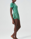 Women O-Neck Short Sleeve Quick Dry Two-Piece Sets Lined Shorts Sets S-XL
