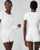 Women O-Neck Short Sleeve Quick Dry Two-Piece Sets Lined Shorts Sets S-XL