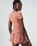Women Short Sleeve O Neck Sports Fitness Quick Dry T-shirt S-XL
