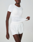 Women O-Neck Short Sleeve Quick Dry Two-Piece Sets Lined Shorts Sets S-XL