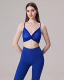 Women Ruched Sleeveless Yoga Two-piece Pants Sets S-L