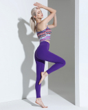 Women Printed Strap Vest Two Piece Pants Sets Purple S-L