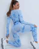 Women Hot Sale Long Sleeve Tie Dye Sports Tops S-L