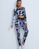 Women Hot Sale Long Sleeve Tie Dye Sports Tops S-L