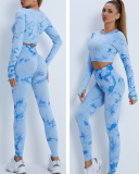 Women Hot Sale Long Sleeve Tie Dye Sports Tops S-L