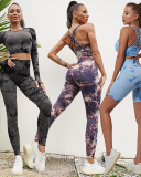 Women Hot Sale Long Sleeve Tie Dye Sports Tops S-L