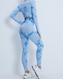 Women Hot Sale Long Sleeve Tie Dye Sports Tops S-L