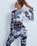 Women Hot Sale Long Sleeve Tie Dye Sports Tops S-L