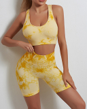 Hot Sale Sleeveless Back Strappy Tie Dye Sports Bra S-L