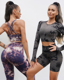 Women Hot Sale Long Sleeve Tie Dye Sports Tops S-L