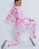 Women Hot Sale Long Sleeve Tie Dye Sports Tops S-L