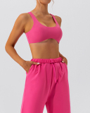 Women Sleeveless Solir Color Soft Comfortable Running Sports Bra S-XL