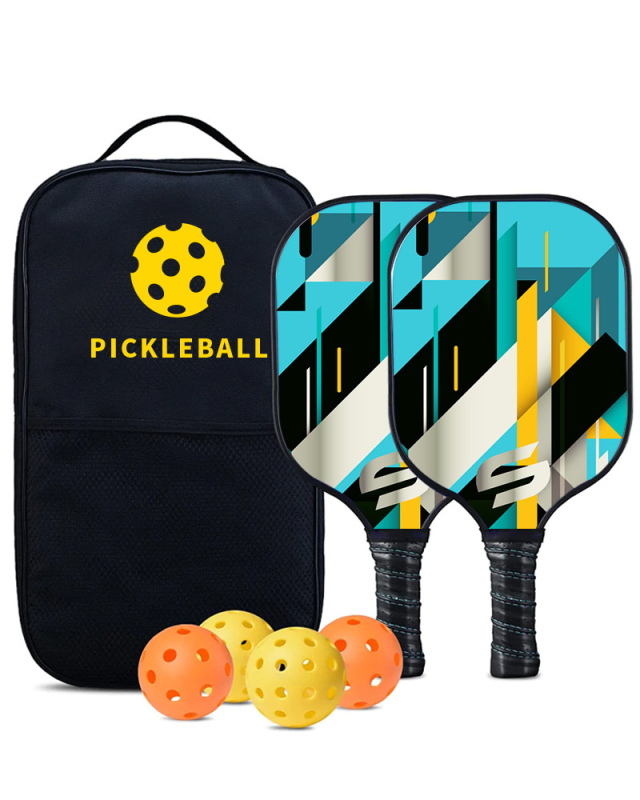 Pickleball Paddles Set of 2, 2023 USAPA Approved, Carbon Fiber Surface (CHS), Polypropylene Honeycomb Core, Anti-Slip Sweat-Absorbing Grip, 4 Pickleball, Portable Carry Bag
