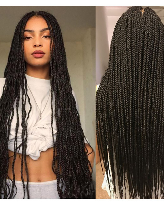 60CM Wholesale Human Hair Box Braid Wigs
