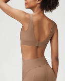 Women Adjustable Back Button Fixed Pad Yoga Bra S-XL