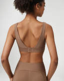 Women Adjustable Back Button Fixed Pad Yoga Bra S-XL