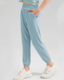 Girl Kids Summer Quick Dry Loose Running Sports Pants Light Blue Purple Pink Black 120-150