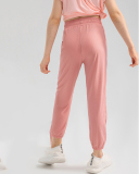 Girl Kids Summer Quick Dry Loose Running Sports Pants Light Blue Purple Pink Black 120-150