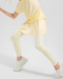 Girls Fitness Fake Two Piece Skirts Outside Wear Sports Leggings Yellow Pink Purple Black 120-150