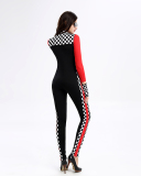 Racing Hot Women Black Red Jumpsuit