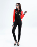 Racing Hot Women Black Red Jumpsuit
