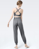 Women Loose Running Training Yoga Casual Sports Trousers Pants Gray Deep Gray Black Pink S-XL