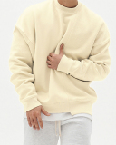 Autumn Long Sleeve Crew Neck Patchwork Sweatshirt Gray Khaki Black Brown Beige M-3XL