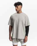 Men's Short Sleeve Loose O Neck Solid Color Basic T-shirt Gray Khaki Black  Beige Navy Blue M-3XL