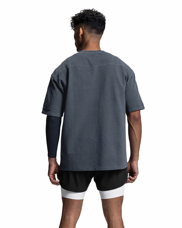 Men's Short Sleeve Loose O Neck Solid Color Basic T-shirt Gray Khaki Black  Beige Navy Blue M-3XL