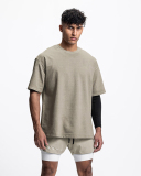 Men's Short Sleeve Loose O Neck Solid Color Basic T-shirt Gray Khaki Black  Beige Navy Blue M-3XL