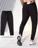 Men's New Outside Running Basketball Quick Dry Long Pants Black Navy Blue S-2XL