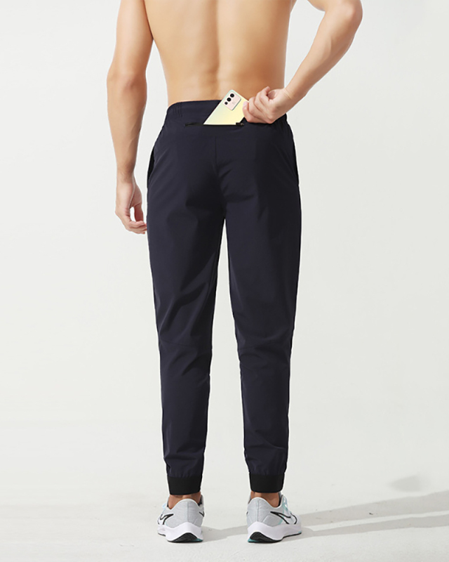 New Running Fitness Training Quickly Dry Long Pants Black Gray Navy Blue S-2XL