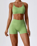 Women Sling Backless Solid Color Sports Bra S-XL