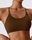 Women Sling Backless Solid Color Sports Bra S-XL