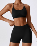 Women Sling Backless Solid Color Sports Bra S-XL