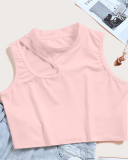 Sleeveless Women Solid Color Vest XS-XL