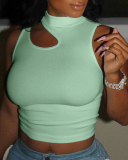 Sleeveless Women Solid Color Vest XS-XL