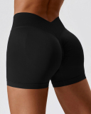 Women High Waist Seamless V Back Outside Wear Yoga Shorts S-XL