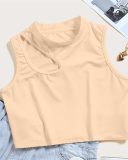 Sleeveless Women Solid Color Vest XS-XL