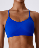 Women Sling Backless Solid Color Sports Bra S-XL