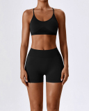 Women Sling Backless Solid Color Sports Bra S-XL