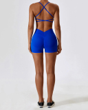 Women High Waist Seamless V Back Outside Wear Yoga Shorts S-XL