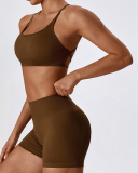 Women Sling Backless Solid Color Sports Bra S-XL