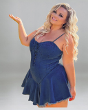 Plus Size Sleeveless Jean Dress L-5XL